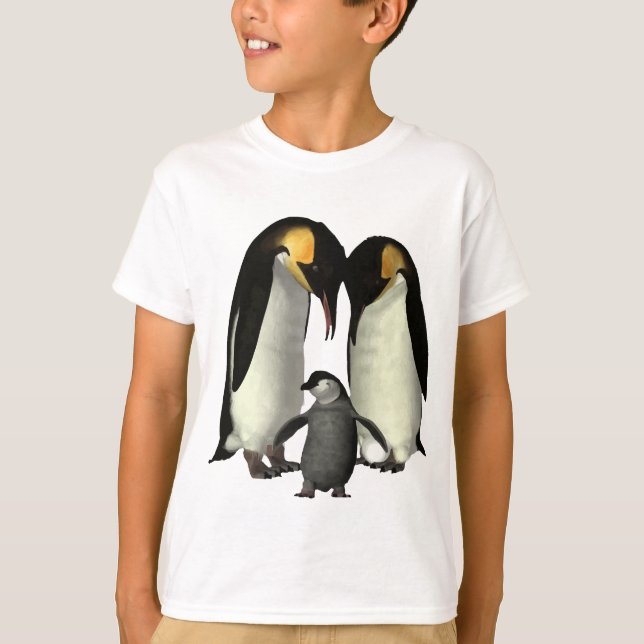 Camiseta T-Shirt da Família Pinguim (Frente)