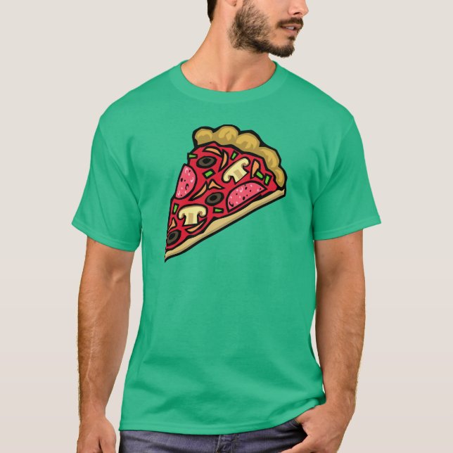 Camiseta T-shirt da fatia da pizza (Frente)