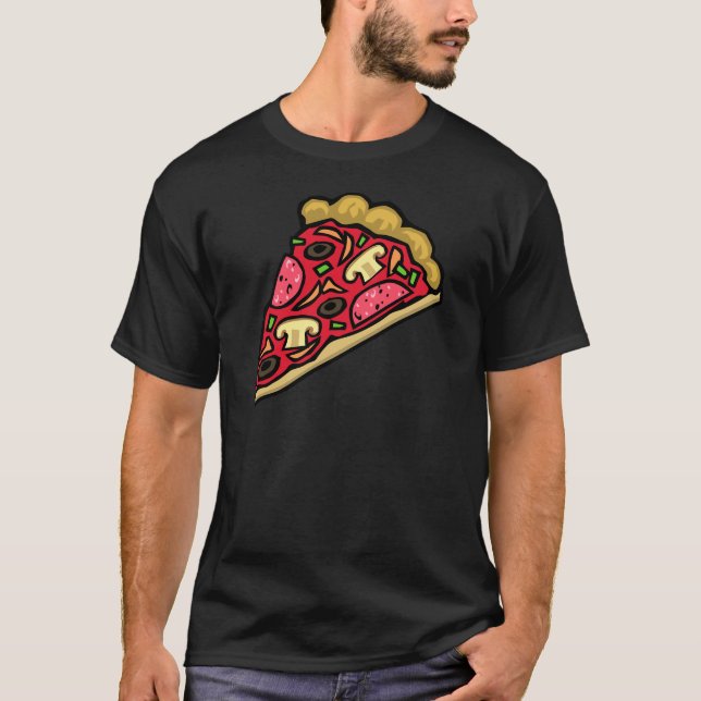 Camiseta T-shirt da fatia da pizza (Frente)