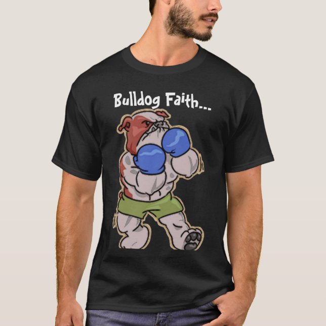 Camiseta T-shirt da fé do buldogue (Frente)