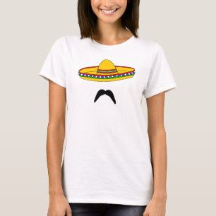 Camiseta T-shirt da festa de Cinco de Mayo do bigode e do