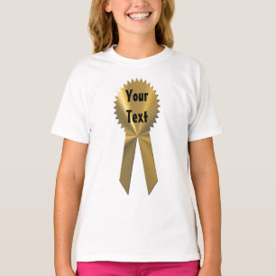 Camiseta T-shirt da fita da medalha Dourado do vencedor
