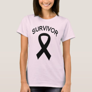 Camiseta T-shirt da fita do preto do cancer da melanoma do
