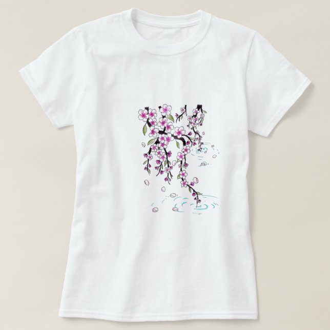 Camiseta T-shirt da flor de cerejeira (Frente do Design)
