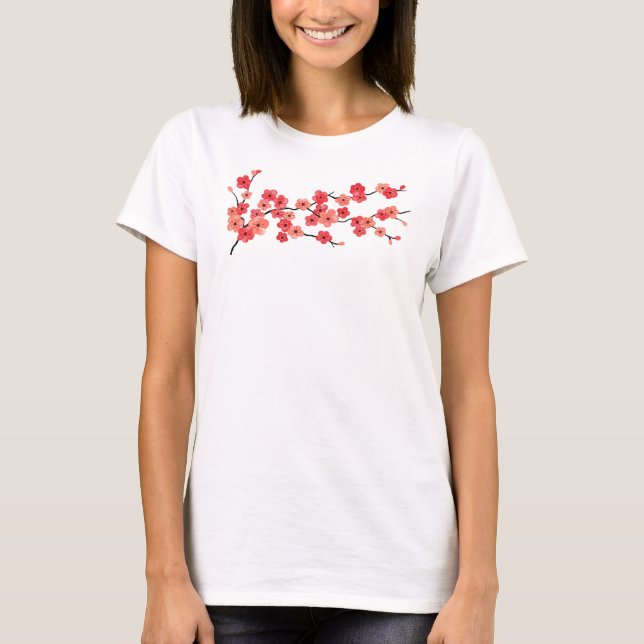 Camiseta T-shirt da flor de cerejeira (Frente)