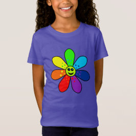 Camiseta T-shirt da flor do arco-íris (criança)