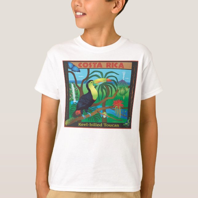 Camiseta T-shirt da floresta húmida de Costa Rica Toucan (Frente)