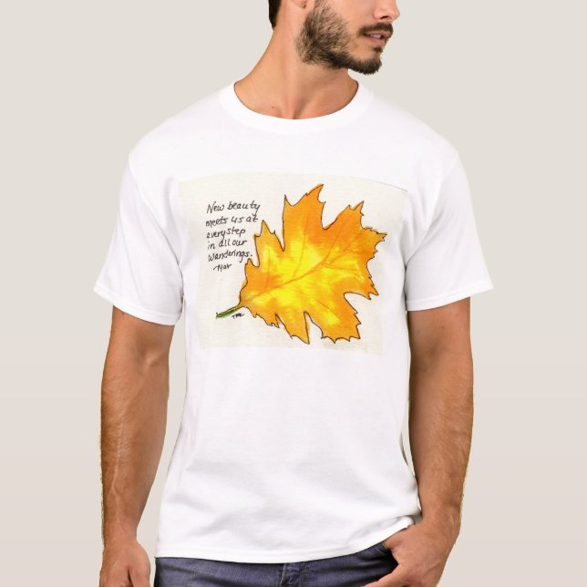 Camiseta T-shirt da folha da natureza das citações de John (Frente)