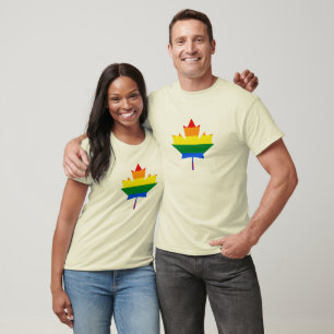 Camiseta T-shirt da folha de bordo do orgulho do arco-íris