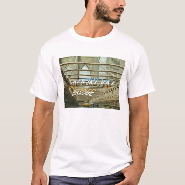 Camiseta T-shirt da foto da ponte de Brooklyn (Frente)