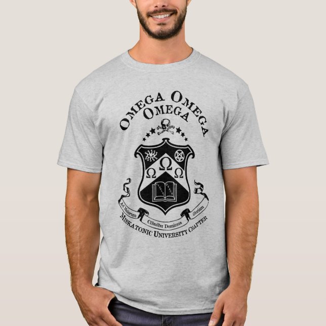 Camiseta T-shirt da fraternidade de Miskatonic (Frente)