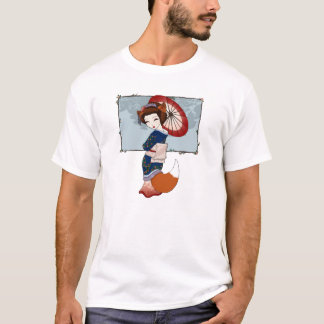 Camiseta T-shirt da gueixa de Kitsune