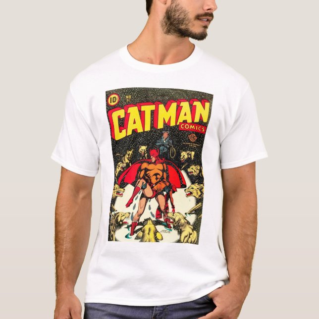 Camiseta T-shirt da história em quadrinhos #31 do Gato-Man (Frente)