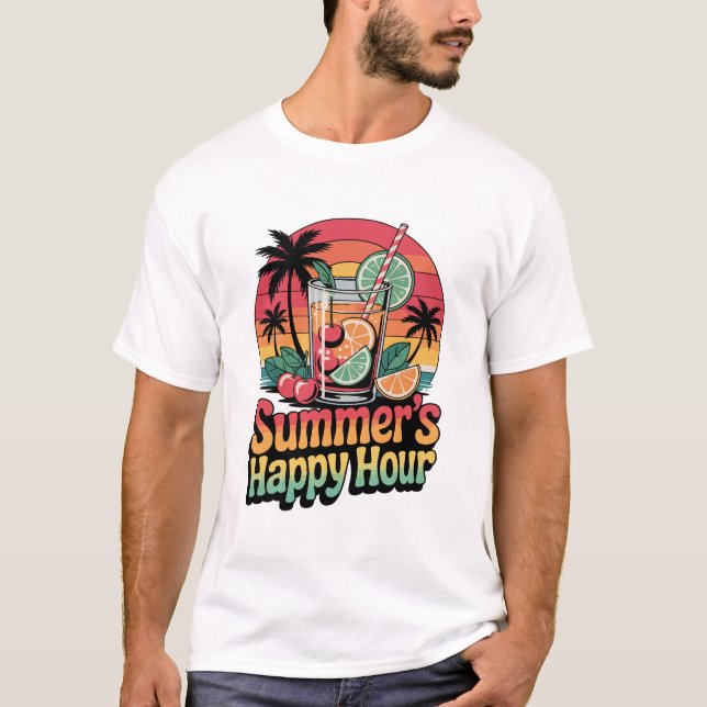 Camiseta T-Shirt da Hora Feliz de Verão (Frente)