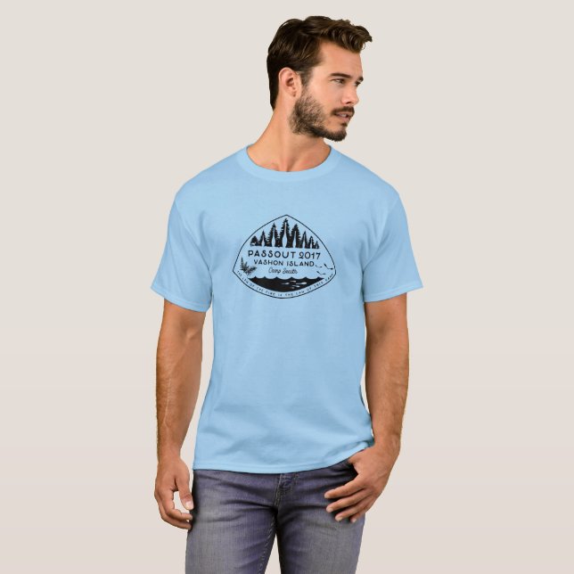 Camiseta T-shirt da ilha de Passout Vashon, de tinta preta (Frente Completa)