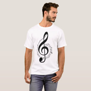 Camiseta T-shirt da ilustração das notas musicais