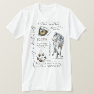 Camiseta T-shirt da ilustração do lobo do lúpus de Canis