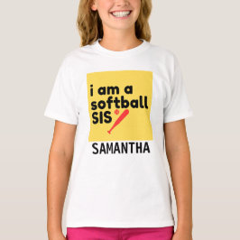 Camiseta T-shirt da Irmã Softball Personaliza o Unisex Pers