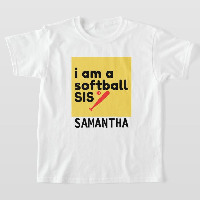 Camiseta T-shirt da Irmã Softball Personaliza o Unisex Pers (Postura )