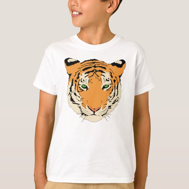 Camiseta T-shirt da juventude da cara do tigre da pulseira (Frente)