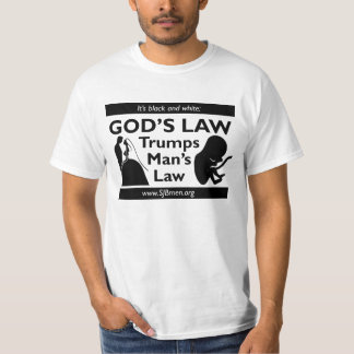 Camiseta T-shirt da lei do homem dos trunfos da lei do deus