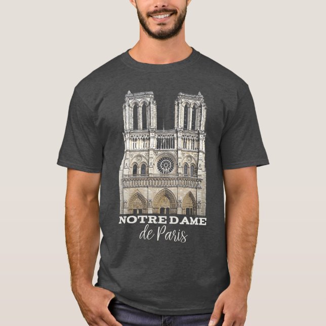 Camiseta T-shirt da lembrança da catedral do Notre-Dame de (Frente)
