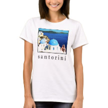 T-shirt da lembrança de Santorini (homens,