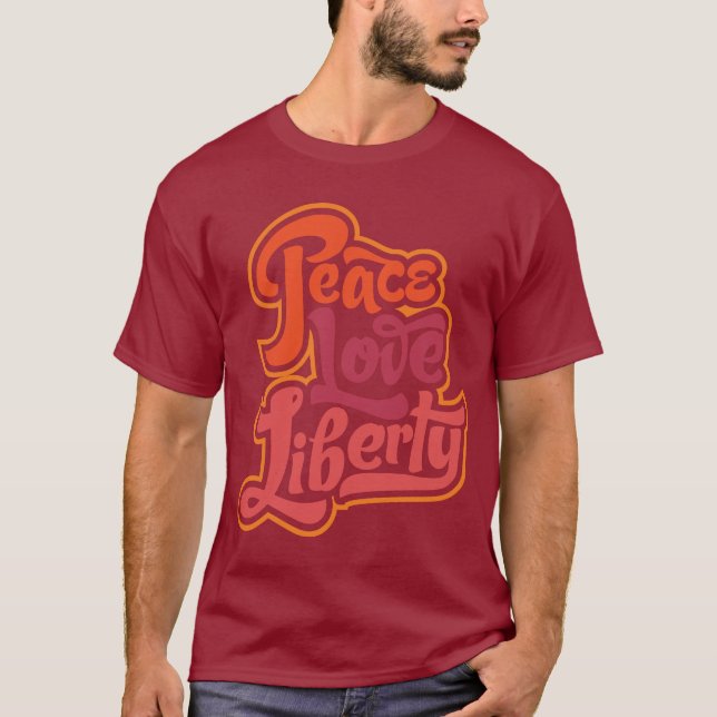 Camiseta T-shirt da liberdade do amor da paz (Frente)