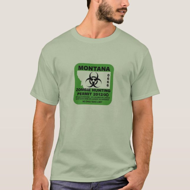 Camiseta T-shirt da licença do zombi de Montana (Frente)