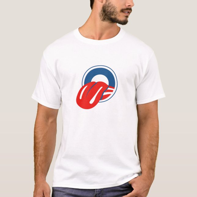 Camiseta T-shirt da língua de Obama (Frente)