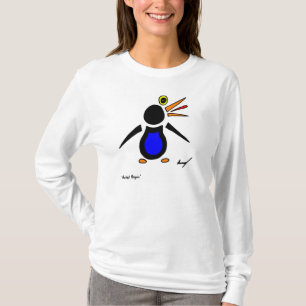 Camiseta T-shirt da Longo-Capa das mulheres abstratas do