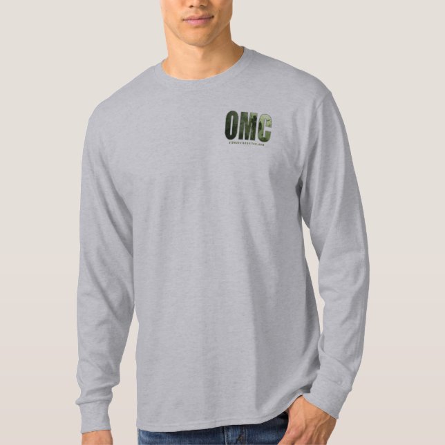 Camiseta T-shirt da longo-Capa do logotipo de OMC (Frente)