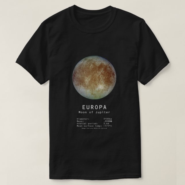 Camiseta T-shirt da lua do Europa (Frente do Design)