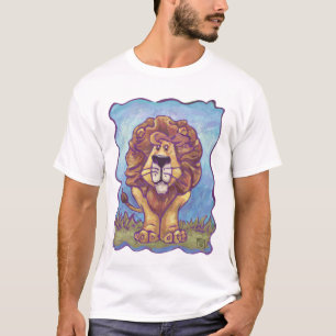 Camiseta T-shirt da luz do leão das cabeças e das caudas