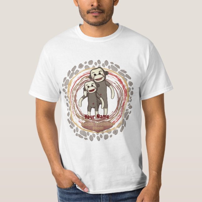 Camiseta t-shirt da mãe do macaco-meia personalizado (Frente)