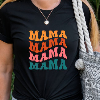 Camiseta T-Shirt da Mãe Onda de Texto Retroativa