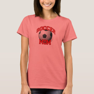 Camiseta T-shirt da mamã do futebol, preto e branco