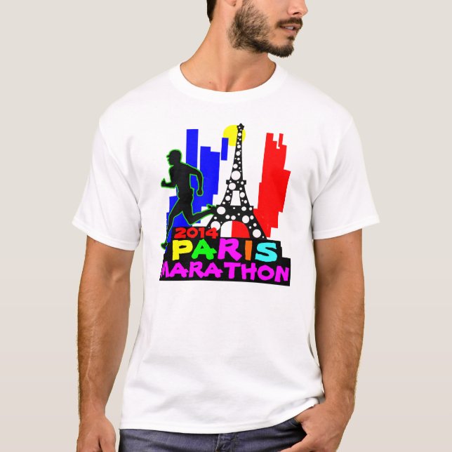 Camiseta T-shirt da maratona de Paris (Frente)