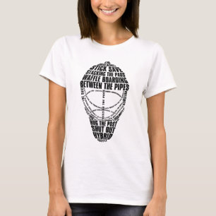 Camiseta T-shirt da máscara do Goalie do hóquei, com nome