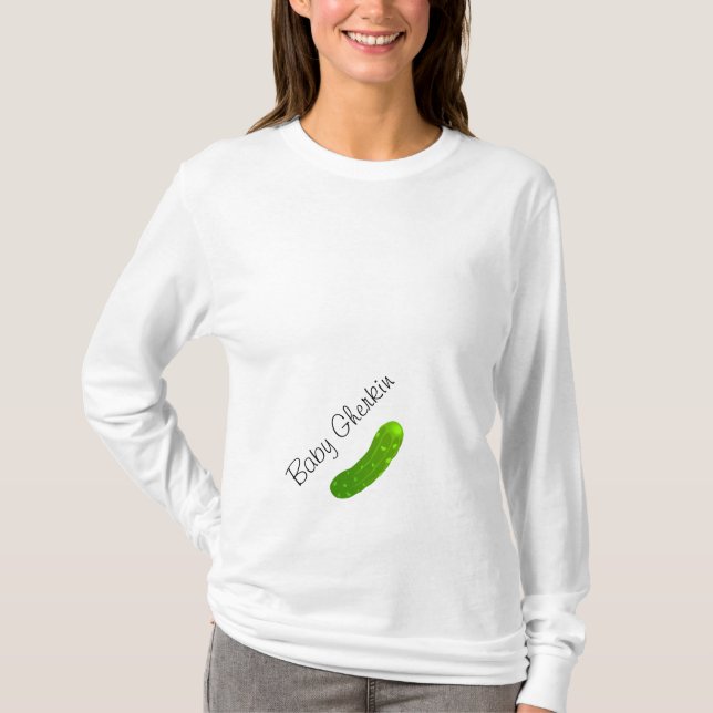 Camiseta T-shirt da maternidade da salmoura do pepino do (Frente)