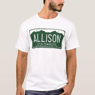 Camiseta T-shirt da matrícula de ALLISON Colorado