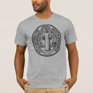 Camiseta T-shirt da medalha do exorcismo do St. Benedict