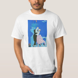 Camiseta T-shirt da meia-noite do art deco do beijo