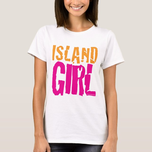 Camiseta T-shirt da menina da ilha (Frente)