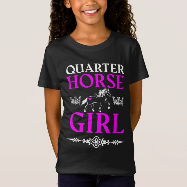 Camiseta T-Shirt da Menina de Cavalo Quarter (Frente)