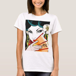 Camiseta T-shirt da menina de gueixa
