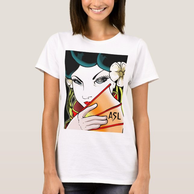 Camiseta T-shirt da menina de gueixa (Frente)
