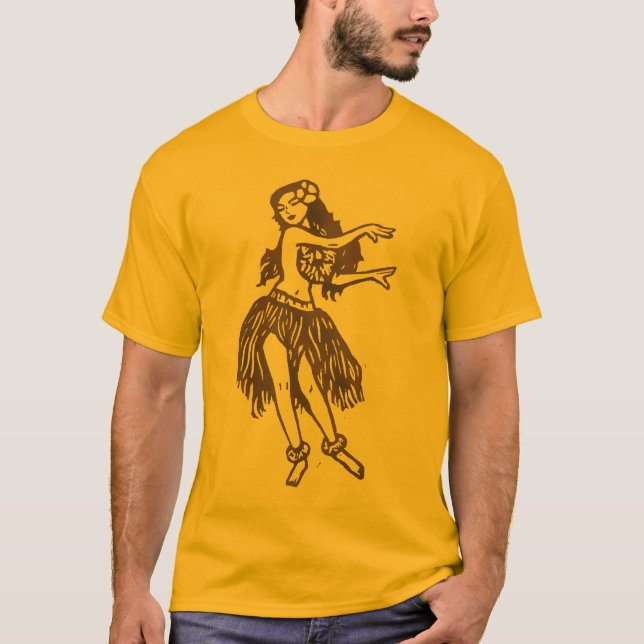 Camiseta T-shirt da menina de Hula (Frente)