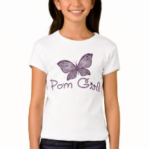T-shirt da menina de Pom da borboleta