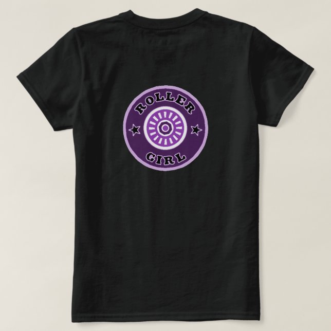 Camiseta T-shirt da menina de Rollerskate (Verso do Design)